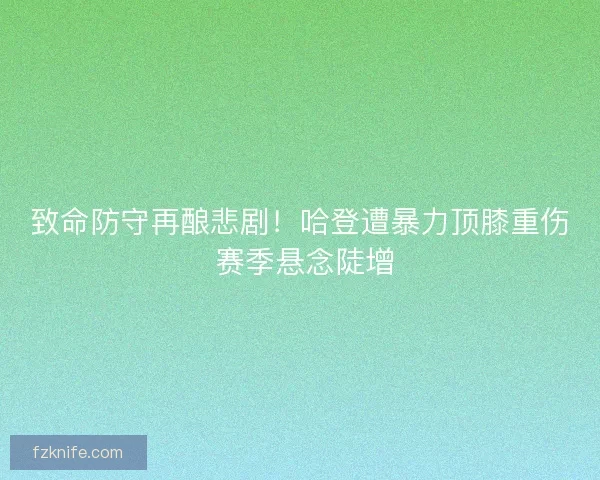 致命防守再酿悲剧！哈登遭暴力顶膝重伤 赛季悬念陡增