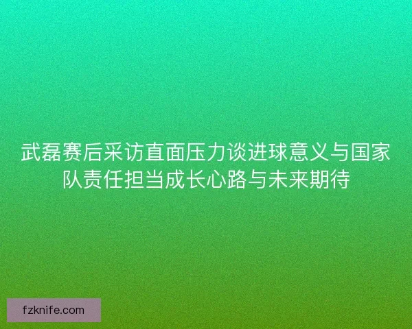 武磊赛后采访直面压力谈进球意义与国家队责任担当成长心路与未来期待