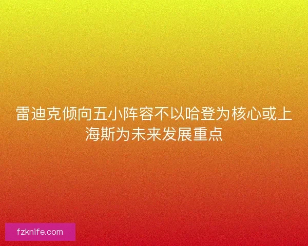 雷迪克倾向五小阵容不以哈登为核心或上海斯为未来发展重点