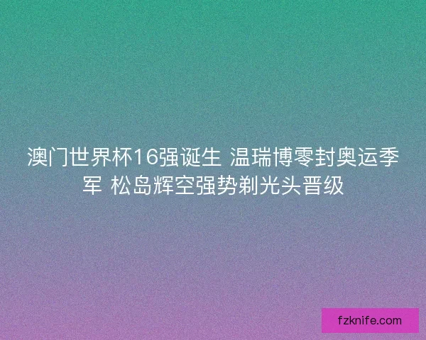 澳门世界杯16强诞生 温瑞博零封奥运季军 松岛辉空强势剃光头晋级