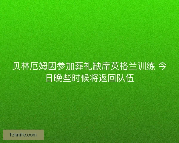 贝林厄姆因参加葬礼缺席英格兰训练 今日晚些时候将返回队伍