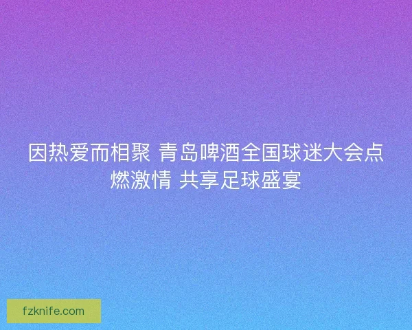 因热爱而相聚 青岛啤酒全国球迷大会点燃激情 共享足球盛宴