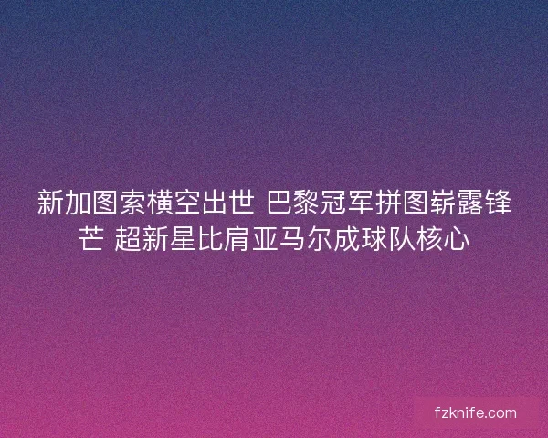 新加图索横空出世 巴黎冠军拼图崭露锋芒 超新星比肩亚马尔成球队核心
