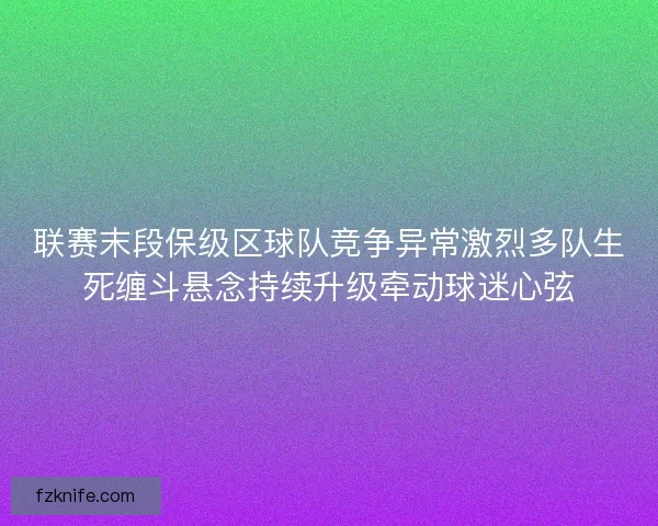 联赛末段保级区球队竞争异常激烈多队生死缠斗悬念持续升级牵动球迷心弦