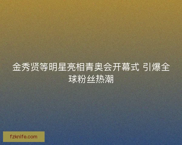 金秀贤等明星亮相青奥会开幕式 引爆全球粉丝热潮