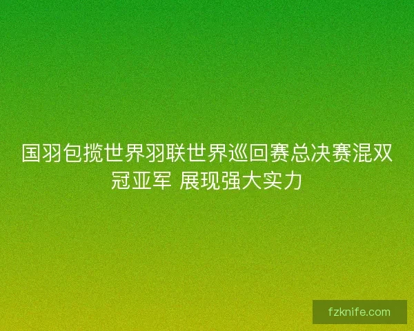 国羽包揽世界羽联世界巡回赛总决赛混双冠亚军 展现强大实力