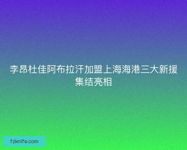 李昂杜佳阿布拉汗加盟上海海港三大新援集结亮相